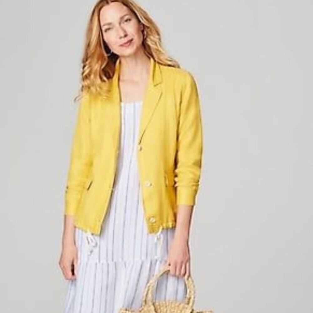 J.Jill Linen-Blend Drawstring Button Jacket (NWT)
